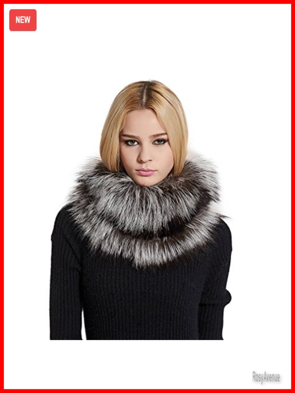 Real Fur Infinity Scarf Winter Neck Warmer Cold Weather Warm Shawl